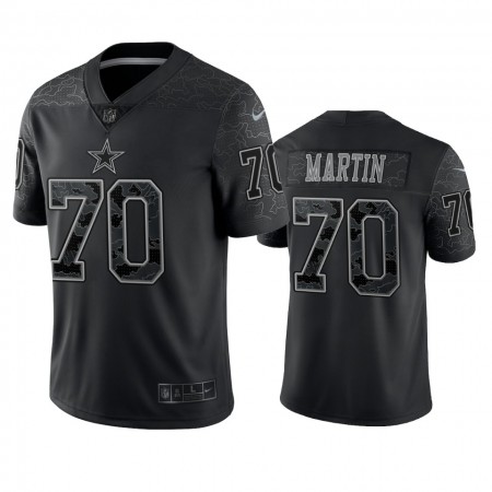 Camiseta Hombre NFL Dallas Cowboys Zack Martin 70 Negro Reflective Limited